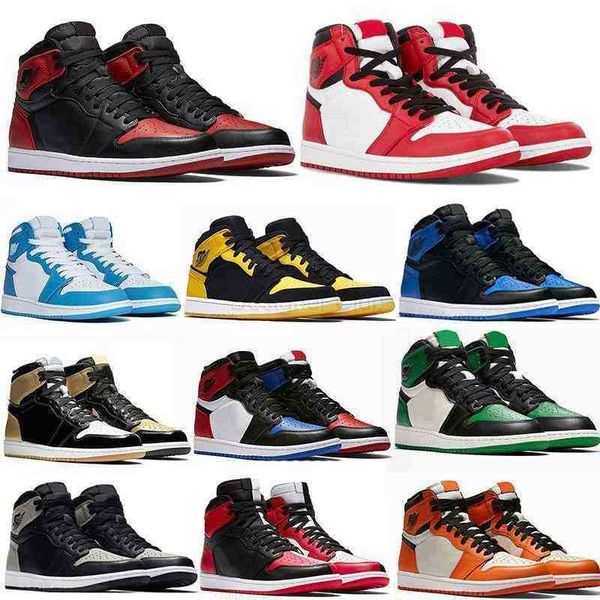 

jumpman 1 og men outdoor shoes banned bred triple unc black white royal blue 1s designer sport sneakers size 36-46