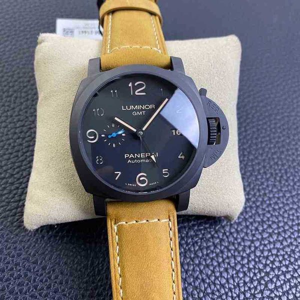 

limited edition vs carbon fiber ceramic paneraiswatch luxury mechanical movement watch panera pam1441 automatic sapphire mirror size 44mm im, Slivery;brown