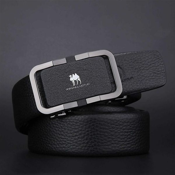 

straight barrel automatic buckle business all-match youth belt men's youth fashion jeans belts men2096, Black;brown