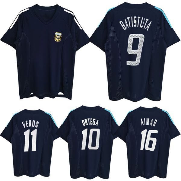 

2002 argentina batistuta retro soccer jerseys 02 03 zanetti batistuta ortega veron simeone aimar crespo classic vintage football shirts, Black;yellow