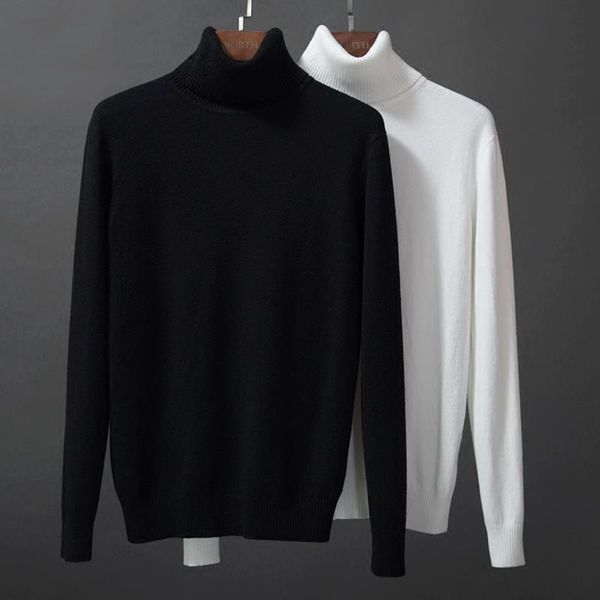 

men's sweaters men's turtleneck sweater soild color keep warm pullover autumn and winter fashion slim fit shirt man clothes plus s, White;black