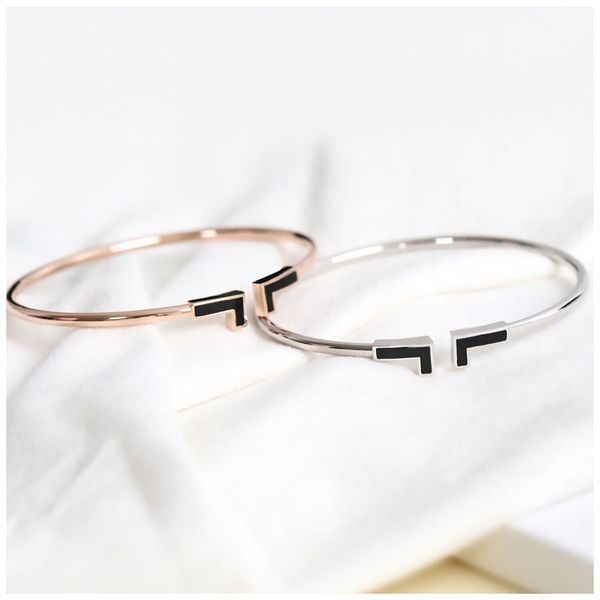 

t bracelet lucky fortune bracelets silver bangle design name braclets for men bettelarmband silber ladies gold bangles gold charm braclet pu, Black