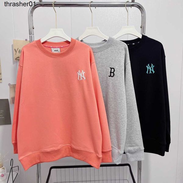 

men's hoodies designer sweatshirts mlb loose round neck pullover sweater autumn men's casual couple's embroidered letter cott, Black