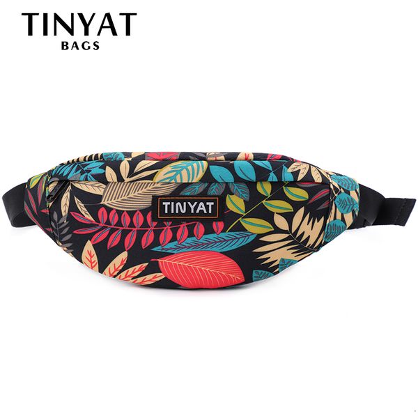 

waist bags tinyat print leaf travel pack for men women fashion casual shoulder man belt pouch female banana fanny 221116