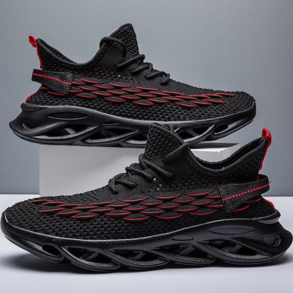

man running shoes black white breathable knit jogging comfortable fashion men trainers casual shoe sneakers