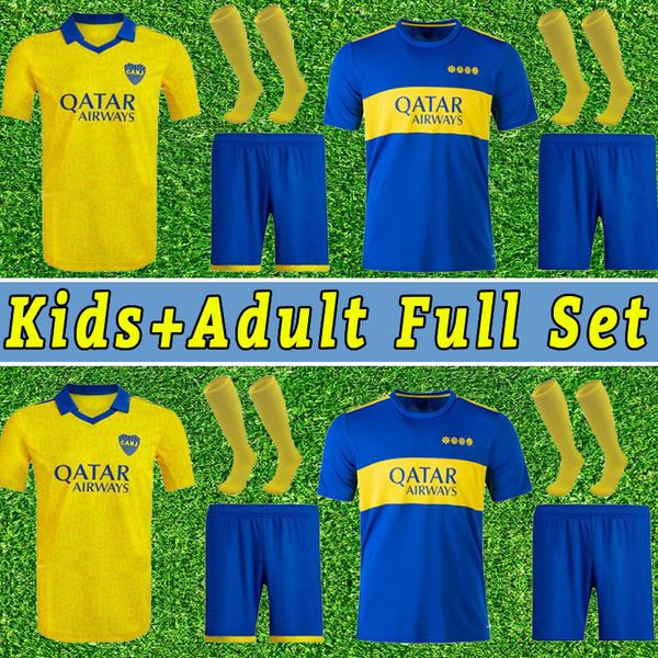 

22 23 boca juniors soccer jerseys camiseta 2022 2023 villa salvio medina varela tercera salvio pavon football shirt men full kits men kit ch, Black;yellow