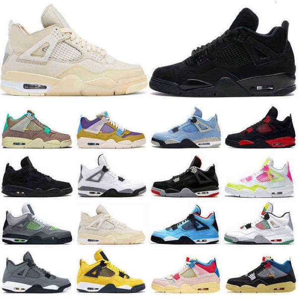 

sale dress shoes 4s red thunder basketball jumpman 4 for men women university blue white oreo taupe haze desert moss mens trainers sport, Black