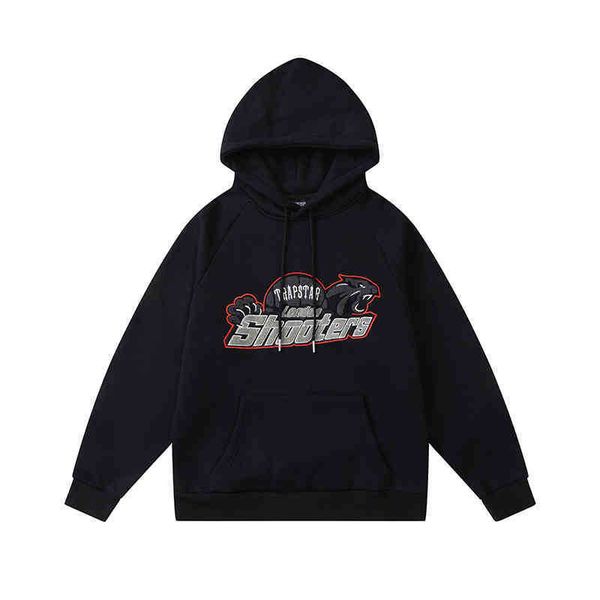 

trapstars shooter towel embroidery mens hoodie quality designers clothing europe and american style hoodies designer hoodie trapstar tracksu, Black