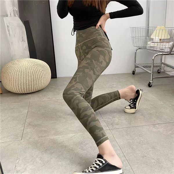 

ll leopard align leggings yoga pant women's high waist sweatpants cheetah polyamide ground sports fitness ninth tight pants 25"