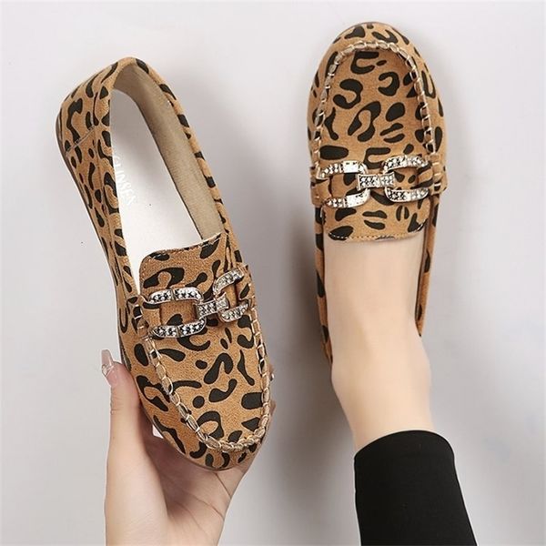 

dress shoes boots leather women flats brand handmade casual shoes moccasin fashion leopard print driving 221116, Black