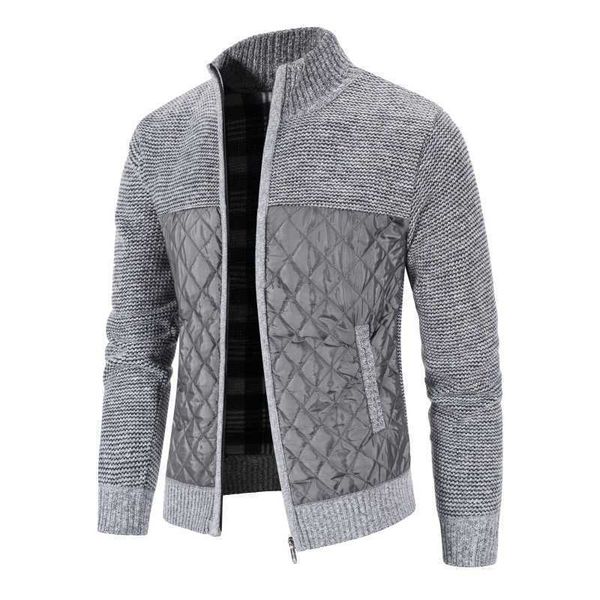 

fleece 2022 new autumn winter jacket men warm cashmere casual wool zipper slim fit fleece coat dress knitwear male coats kc0o, Black