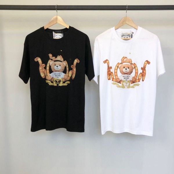 

mens designer t shirt polo tshirt men t-shirts for women spring shirts letter outfit luxurys tees couples version looser version asian size, White;black