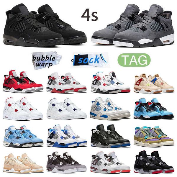 

4s basketball shoes 2022 jumpman 4 bred black cat cool grey noir university blue oreo jumpman4s outdoor sport sneakers