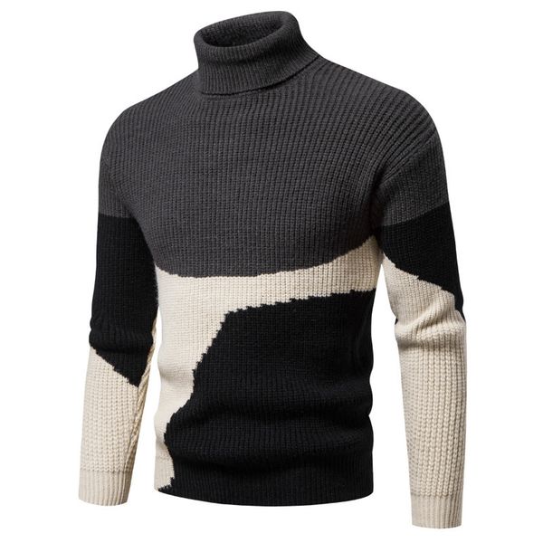 

men's sweaters men's turtleneck sweater fashion youth casual warm comfortable knitted 221116, White;black