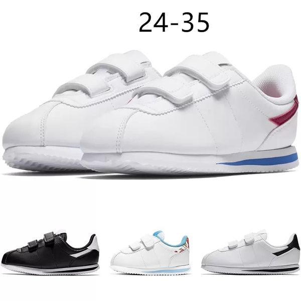 

fashion classic cortez nylon shoes kid toddler boy girl white basic sneakers laceless black blue lightweight running shoe cortezs leather bt