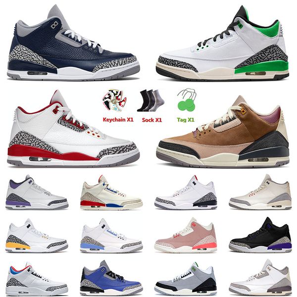 

2023 arrival men basketball shoes lucky green archaeo brown cardinal red jumpman fragment knicks rivals unc cool grey mens women jorda 3 3s, Black