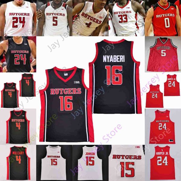 

college basketball wears rutgers scarlet knights basketball jersey ncaa clifford omoruyi montez mathis paul mulcahy mamadou doucoure mag pal, Black