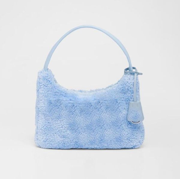 

cc lamb hair hobo armpit bag women single shoulder bags fashion embroidery letters interior nylon pocket hairy underarm bag handbags purse r