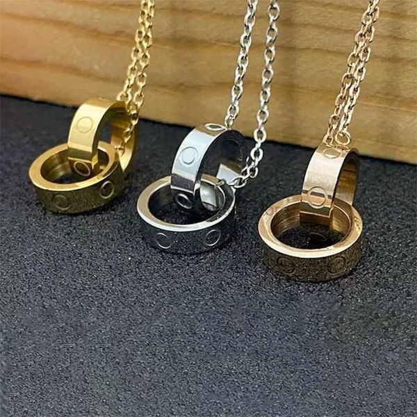 

designer necklaces pendant luxury gold designers jewelry gold silver double ring christmas gift cjeweler mens woman g221108