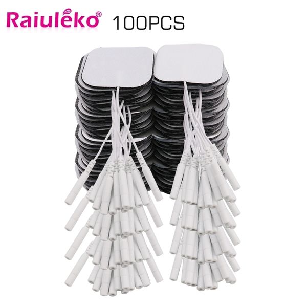 

other massage items 20/100p 5x5cm tens ems nerve muscle stimulator electrode pads gel tens s physiotherapy machine 2mm plug 221116