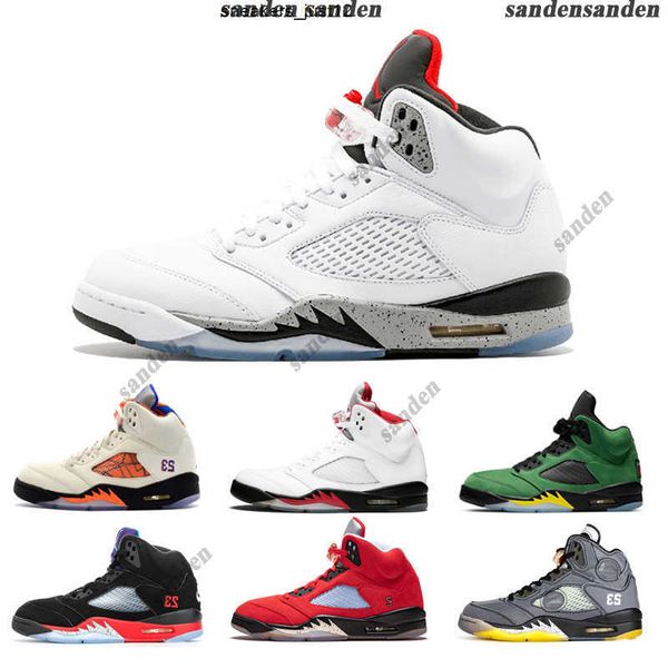 

2021 jumpman 5 fire red oregon basketball shoes michigan oil grey running sneakers men sport trainersu53ybai7, Black