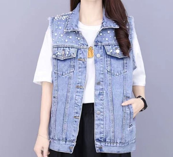 

women's jackets amazon short denim coat foreign trade pearl nail jacket loose spring and autumn new clothes, Black;brown
