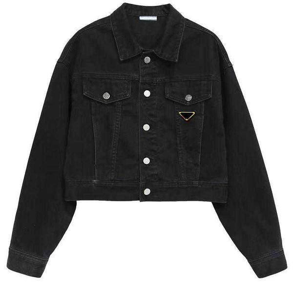 

women's jackets women denim woman short coats autumn spring style slim for lady jacket designer coat with button letters classical clot, Black;brown