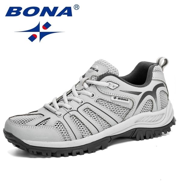 

dress shoes bona arrival mesh running men trendy sneaker nonslip wearresistant outdoor walking sport comfortable 221116, Black