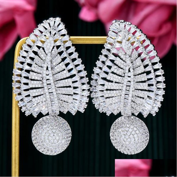 

dangle chandelier dangle chandelier luxury waterdrop flower earrings fl mirco paved cubic zircon naija dubai wedding earring fashi dhbt9, Silver