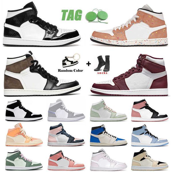 

shoes high dress quality jumpman 1 1s mens womens basketball designer university blue obsidian ts x fragment og dark mocha mid carbon fiber, Black