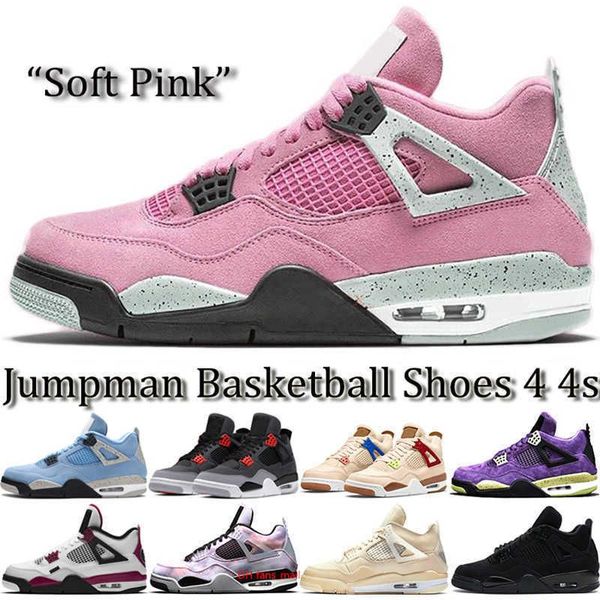 

soft pink university blue 4 4s mens basketball shoes white oreo cool grey metallic purple black cat bred shimmer cactus jack infrared men jo