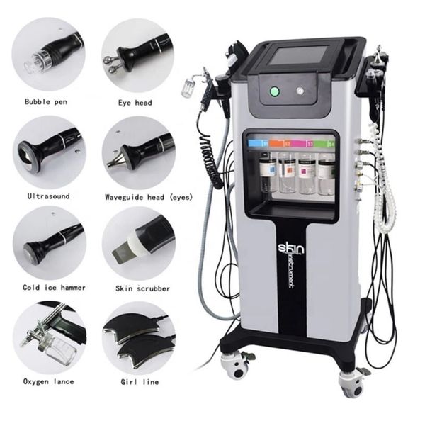 

home beauty instrument multifunctional 8 in 1 hydra facial microdermabrasion hydro machine for skin care tightening aqua peeling face cleans