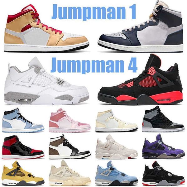 

2023 jumpman 1 basketball shoes georgetown sports surfaces 4 red thunder white oreo 4s casual sneakers canvas 1s rebellionaire bred air jord