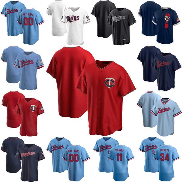 

baseball jerseys custom jersey mens women youth minnesota''twins''34 kirby puckett 3 harmon killebrew 54 ervin santana 1, Blue;black