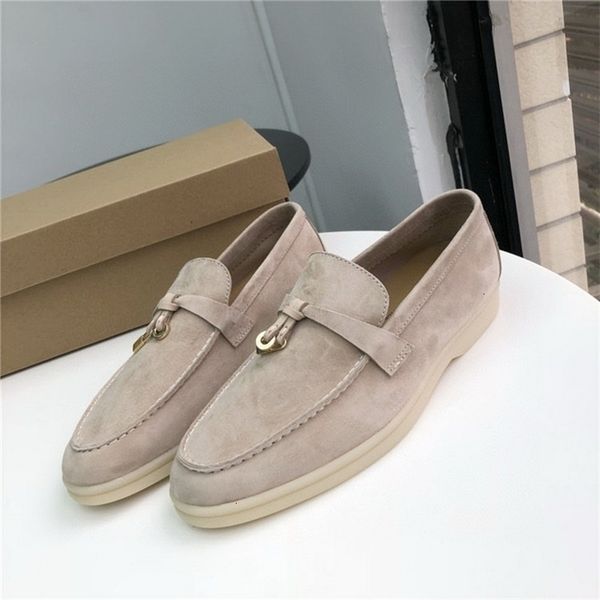 

dress shoes boots women loafers nude suede flat shoes round toe slipon metal lock genuine leather casual lady moccasins summer walking 22111, Black