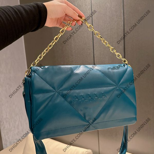 

22 fw italian luxury designer womens shoulde bags classic patent leather diagonal crossbody bag golden metal handbags for women embleme purs