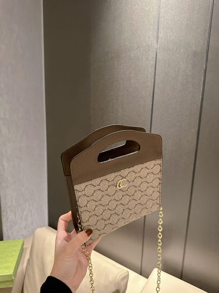 

tz fashion designer bags women vintage style shoulder crossbody bag removable golden metallic chain bags classic letter g check pattern hand