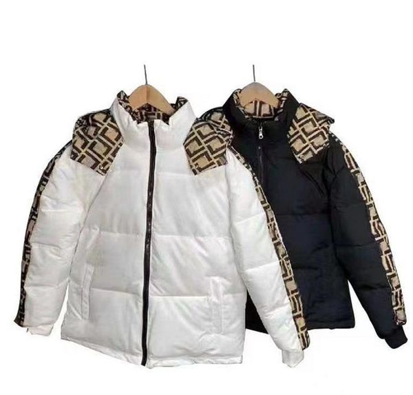 

men's designer down jacket couple's bread shirt thickened cotton wear both sides in winter fashion outdoor waterproof warm women&#, Black;brown