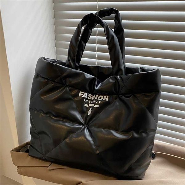 

bags large capacity and versatile large bag women's new style texture down sling one shoulder autumn winter tote bag purse