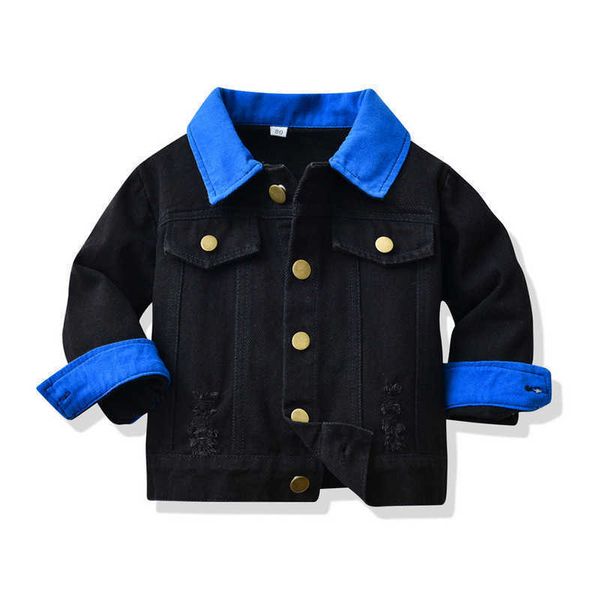 

jackets spring and autumn children denim jackets korean version of costumes for kids hit color super clothing baby fall clothes t221011, Blue;gray