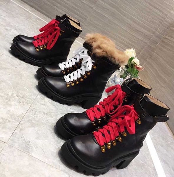 

fashion- boot ankleboots women spring and fall cowskin kitten heel full grain leather rubber easter day bee round head, Black