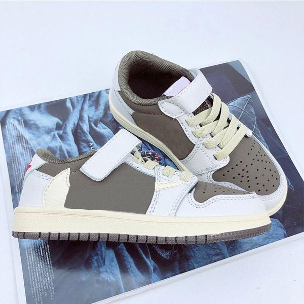 

low kids 1 retro basketball shoes toddlers shoe jumpman reverse mocha 1s fragment chicago trainers sneakers for children eur 2, Black