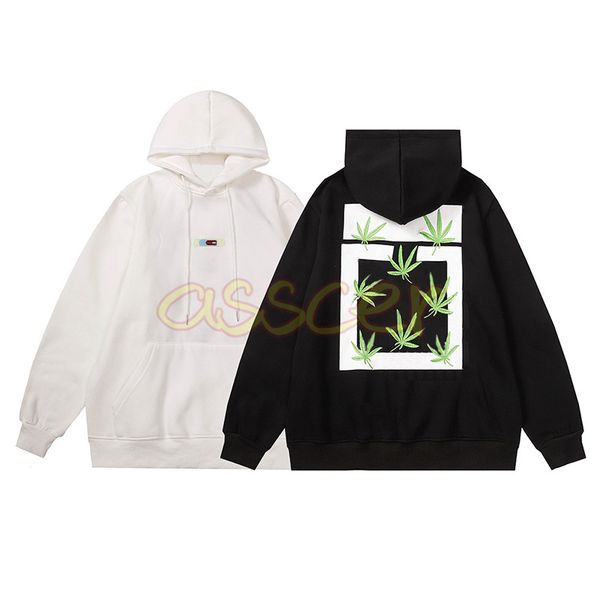 

mens autumn new fashion hoodies dediger womens plant leaf pattern printing hooded sweater warm fleece sweatshirts aian size m-2xl, Black