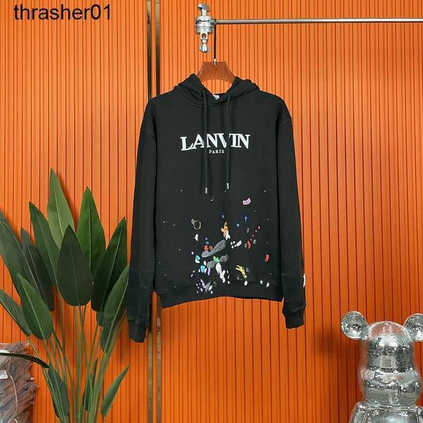 

men's hoodies designer sweatshirts autumn galery dept branded embroidery sweater wash worn splash fashion hoodie, Black
