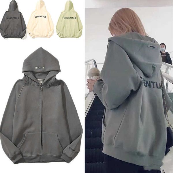 

men's and women's hoodies sweatshirts 2022 fashion north american high street brand essential grade couple cardigan coat loose, Black