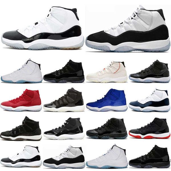 

2023 fashion original 11s basketball shoes men prom night platinum tint midnight navy prm heiress blue gym red space jam concord 23 bred jor