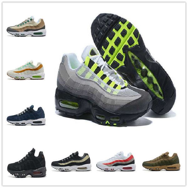 

running shoes sports trainers sneakers triple black white khaki total orange grape safari classic mens 95 airmaxs greedy 3.0 chaussures 95s