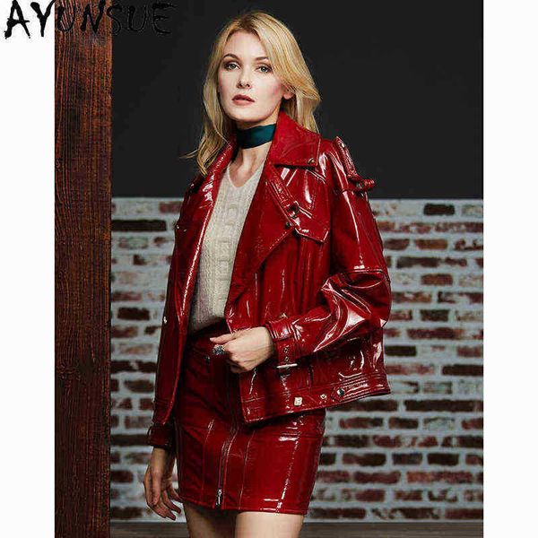 

ayunsue red leather jacket women 100 real sheepskin jacket female casual clothing spring autumn 2020 femme vest 743 j220727, Black