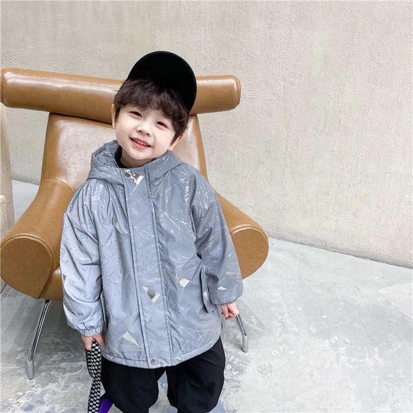 

jackets dfxd autumn winter baby boys reflective hooded cotton jackets children clothing long sleeve thicken windbreaker kids outwear t221011, Blue;gray