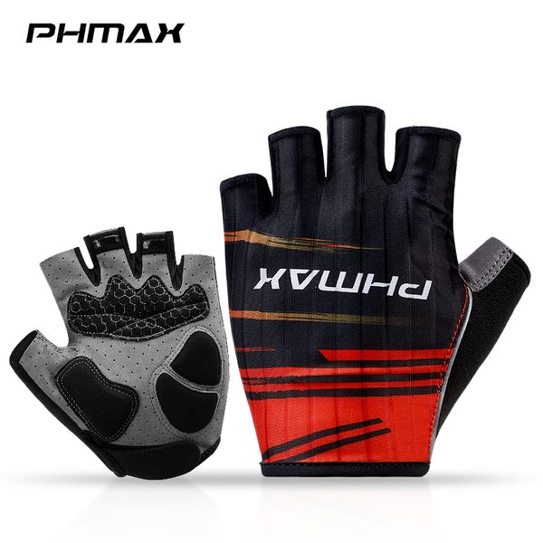 

five fingers gloves phmax summer cycling anti-slip men women half finger breathable shock absorption mtb road bike 221116, Blue;gray